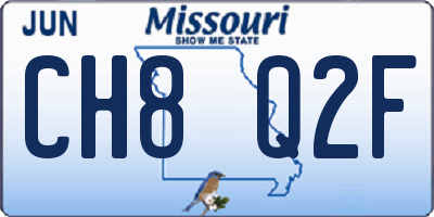MO license plate CH8Q2F