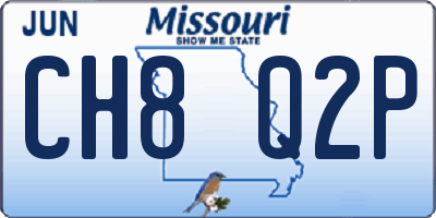 MO license plate CH8Q2P