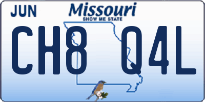 MO license plate CH8Q4L