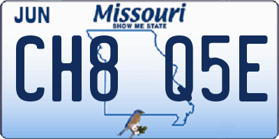 MO license plate CH8Q5E
