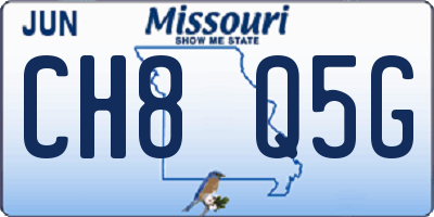 MO license plate CH8Q5G