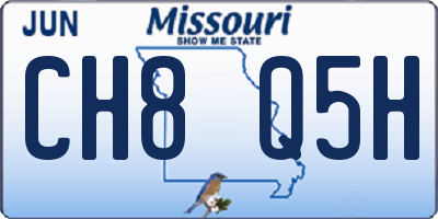 MO license plate CH8Q5H