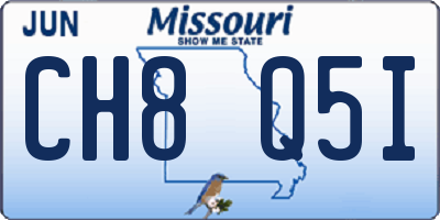MO license plate CH8Q5I