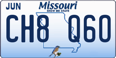 MO license plate CH8Q6O