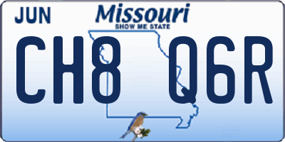 MO license plate CH8Q6R