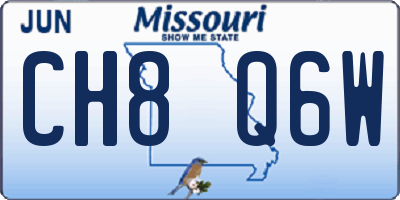 MO license plate CH8Q6W