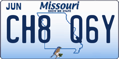 MO license plate CH8Q6Y
