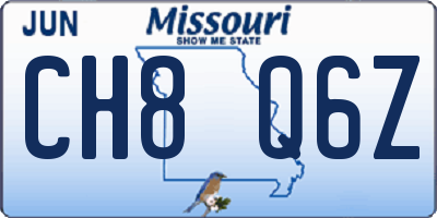 MO license plate CH8Q6Z