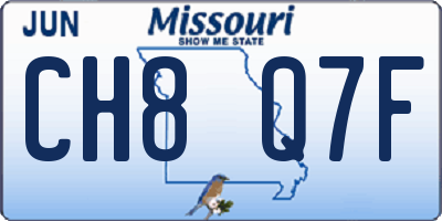 MO license plate CH8Q7F