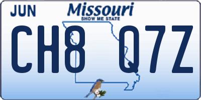 MO license plate CH8Q7Z