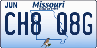 MO license plate CH8Q8G