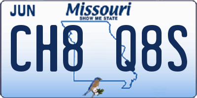 MO license plate CH8Q8S