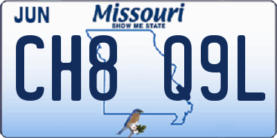 MO license plate CH8Q9L
