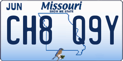 MO license plate CH8Q9Y