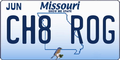 MO license plate CH8R0G