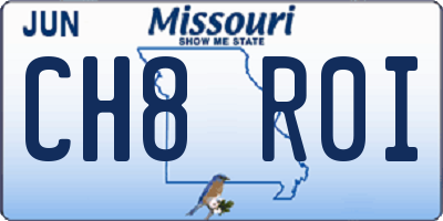 MO license plate CH8R0I
