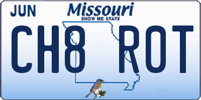 MO license plate CH8R0T