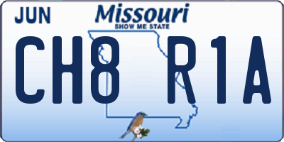 MO license plate CH8R1A