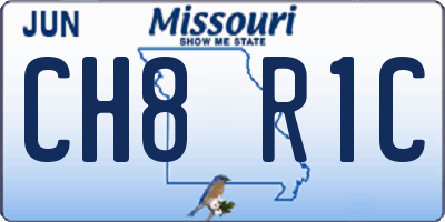 MO license plate CH8R1C