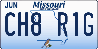 MO license plate CH8R1G