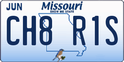 MO license plate CH8R1S