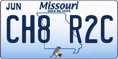 MO license plate CH8R2C