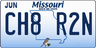 MO license plate CH8R2N