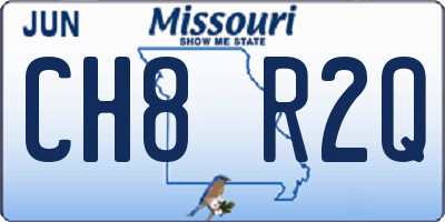 MO license plate CH8R2Q