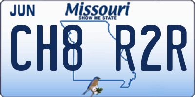 MO license plate CH8R2R
