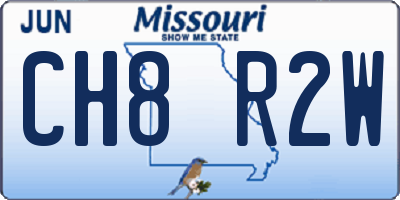 MO license plate CH8R2W