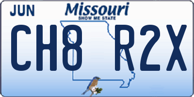 MO license plate CH8R2X