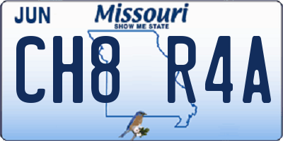 MO license plate CH8R4A