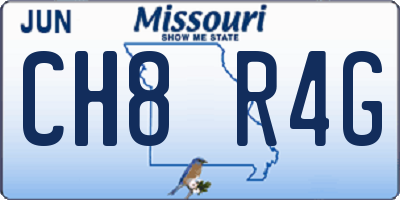 MO license plate CH8R4G