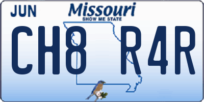 MO license plate CH8R4R