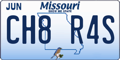 MO license plate CH8R4S