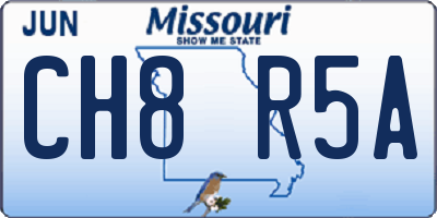 MO license plate CH8R5A