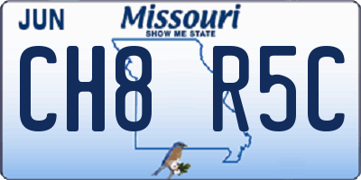 MO license plate CH8R5C