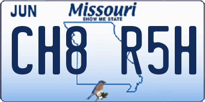 MO license plate CH8R5H