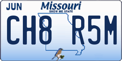 MO license plate CH8R5M