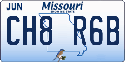 MO license plate CH8R6B