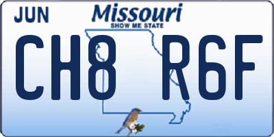 MO license plate CH8R6F