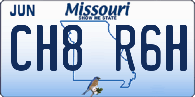MO license plate CH8R6H