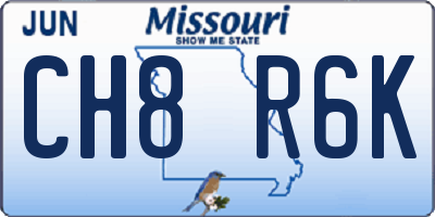 MO license plate CH8R6K