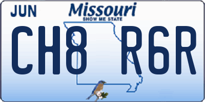 MO license plate CH8R6R