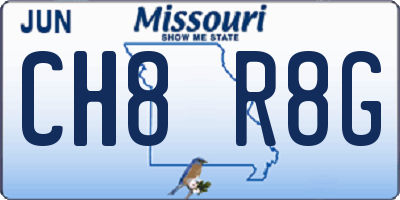 MO license plate CH8R8G