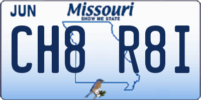 MO license plate CH8R8I