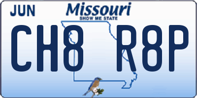 MO license plate CH8R8P
