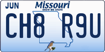 MO license plate CH8R9U