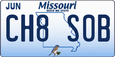 MO license plate CH8S0B