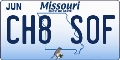 MO license plate CH8S0F